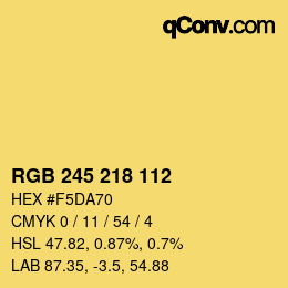 Color code: RGB 245 218 112 | qconv.com