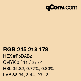 Código de color: RGB 245 218 178 | qconv.com