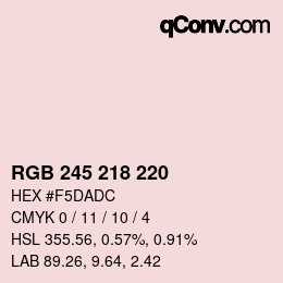 Code couleur: RGB 245 218 220 | qconv.com