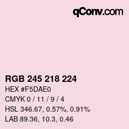 Color code: RGB 245 218 224 | qconv.com