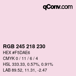 Color code: RGB 245 218 230 | qconv.com