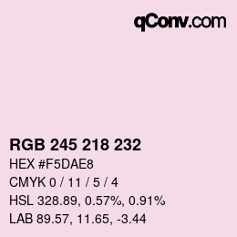 Color code: RGB 245 218 232 | qconv.com