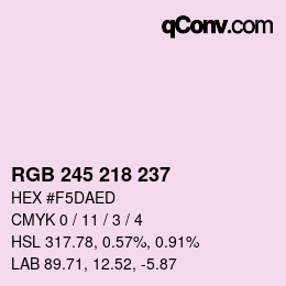 Color code: RGB 245 218 237 | qconv.com