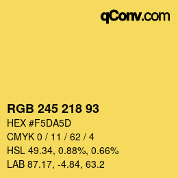 Color code: RGB 245 218 93 | qconv.com