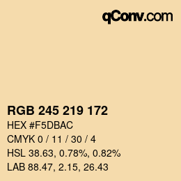 Color code: RGB 245 219 172 | qconv.com
