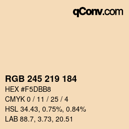 颜色代码: RGB 245 219 184 | qconv.com