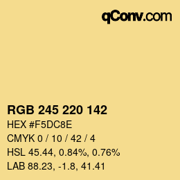 Color code: RGB 245 220 142 | qconv.com