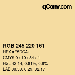 Color code: RGB 245 220 161 | qconv.com