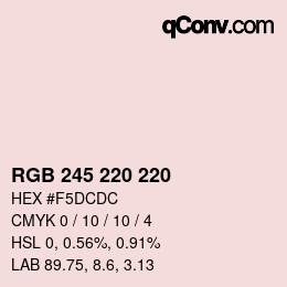 Color code: RGB 245 220 220 | qconv.com