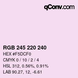 Color code: RGB 245 220 240 | qconv.com