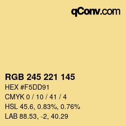 颜色代码: RGB 245 221 145 | qconv.com