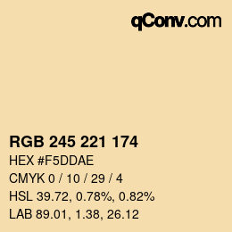 Farbcode: RGB 245 221 174 | qconv.com