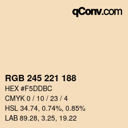 Color code: RGB 245 221 188 | qconv.com