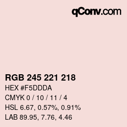 Color code: RGB 245 221 218 | qconv.com