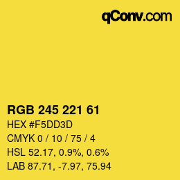 颜色代码: RGB 245 221 61 | qconv.com