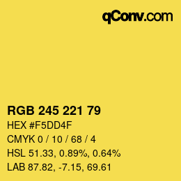颜色代码: RGB 245 221 79 | qconv.com