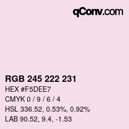 Código de color: RGB 245 222 231 | qconv.com