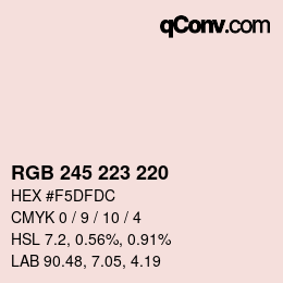 Farbcode: RGB 245 223 220 | qconv.com