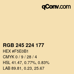 Color code: RGB 245 224 177 | qconv.com