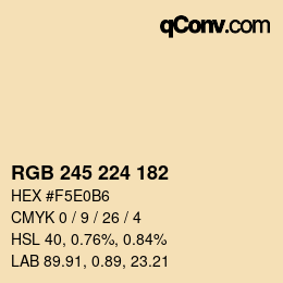 Código de color: RGB 245 224 182 | qconv.com