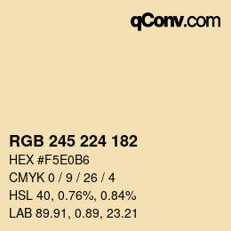 颜色代码: RGB 245 224 182 | qconv.com