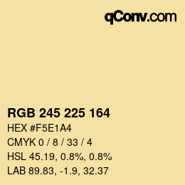 Código de color: RGB 245 225 164 | qconv.com