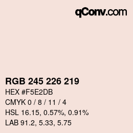 カラーコード: RGB 245 226 219 | qconv.com