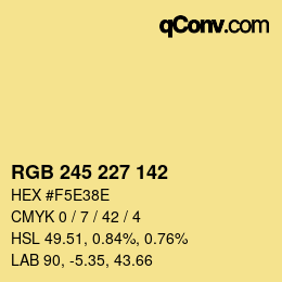 Color code: RGB 245 227 142 | qconv.com