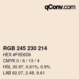 カラーコード: RGB 245 230 214 | qconv.com