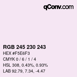 Código de color: RGB 245 230 243 | qconv.com