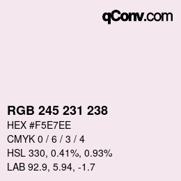 Color code: RGB 245 231 238 | qconv.com