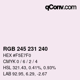 Color code: RGB 245 231 240 | qconv.com