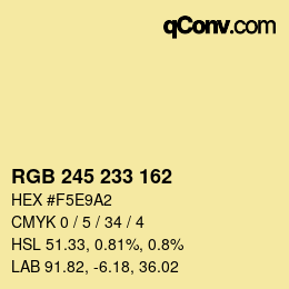 Color code: RGB 245 233 162 | qconv.com