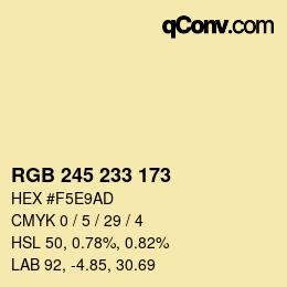 Color code: RGB 245 233 173 | qconv.com