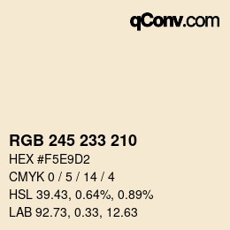 カラーコード: RGB 245 233 210 | qconv.com