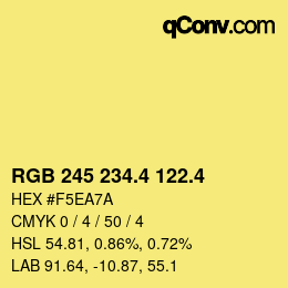 カラーコード: RGB 245 234.4 122.4 | qconv.com