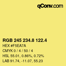カラーコード: RGB 245 234.8 122.4 | qconv.com