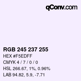 Código de color: RGB 245 237 255 | qconv.com