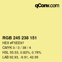 Color code: RGB 245 238 151 | qconv.com