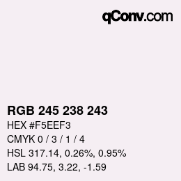 Color code: RGB 245 238 243 | qconv.com
