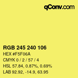 Color code: RGB 245 240 106 | qconv.com