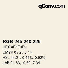 Color code: RGB 245 240 226 | qconv.com