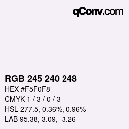 Color code: RGB 245 240 248 | qconv.com