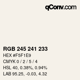 Farbcode: RGB 245 241 233 | qconv.com