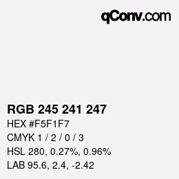 Color code: RGB 245 241 247 | qconv.com