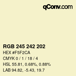 Farbcode: RGB 245 242 202 | qconv.com