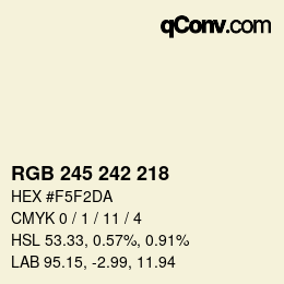Color code: RGB 245 242 218 | qconv.com