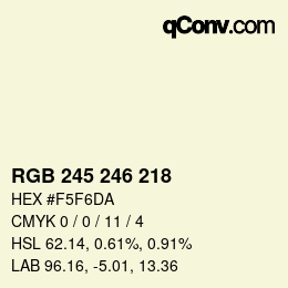 Color code: RGB 245 246 218 | qconv.com