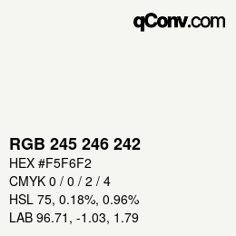 Color code: RGB 245 246 242 | qconv.com