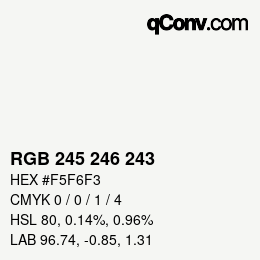 Color code: RGB 245 246 243 | qconv.com